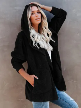 Long Sleeve Hooded Plush Jacket