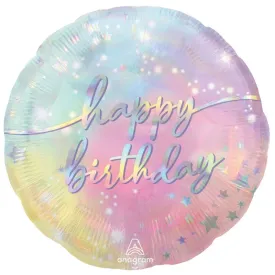 Luminous Pastel Happy Birthday Standard Foil Balloon - 45cm