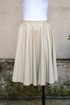 Max Mara Faux Leather Pleated Midi Skirt