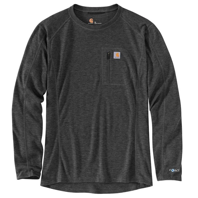 MBL119 - Carhartt Men's FORCE® Heavyweight Synthetic-Wool Blend Base Layer Crewneck Pocket Top