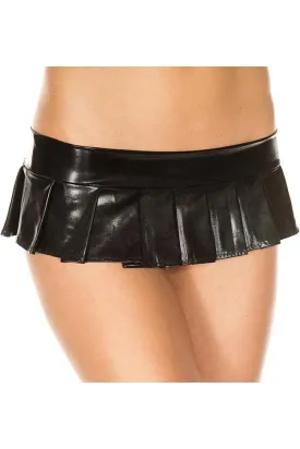 Metallic Pleated Micro Mini Skirt