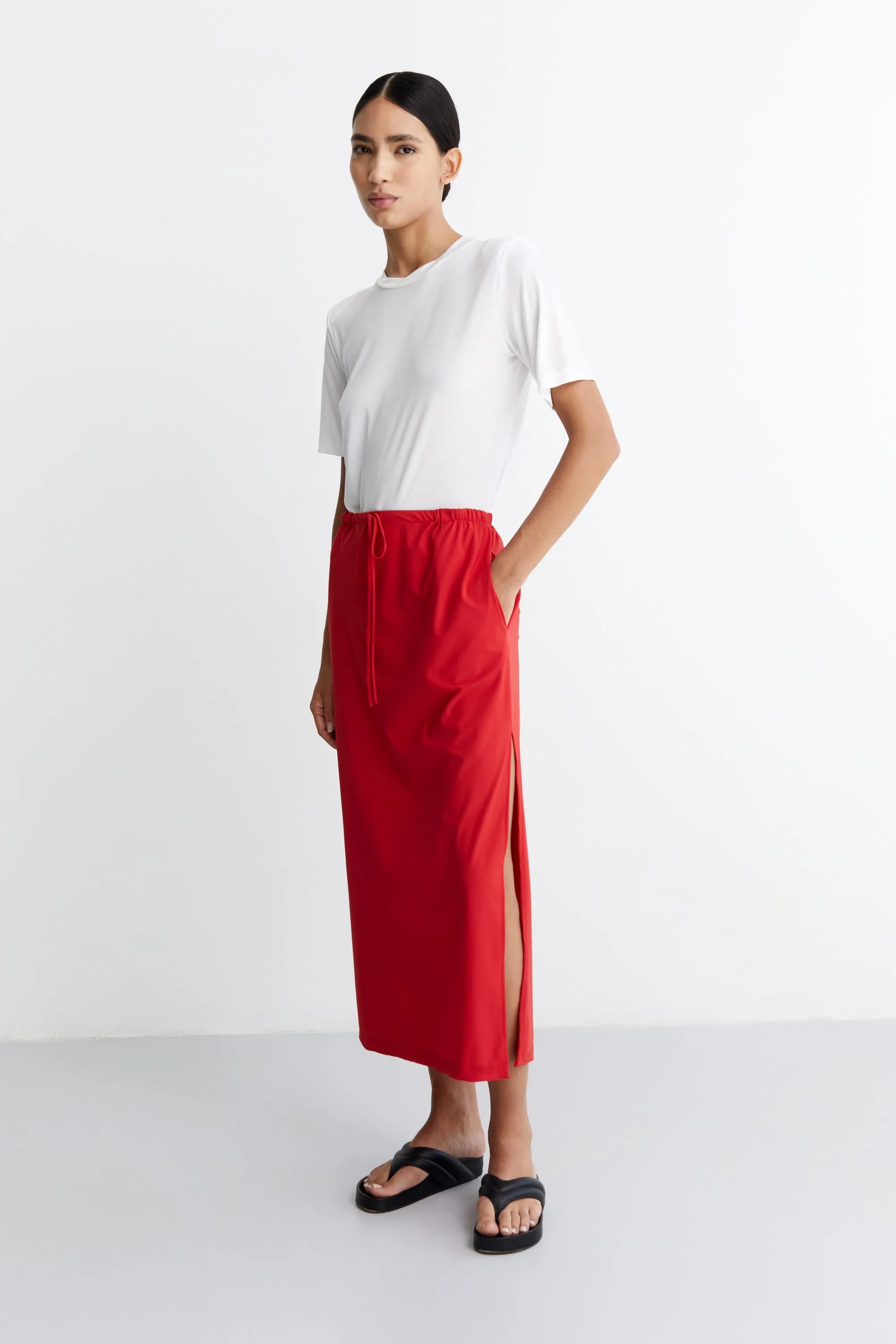 MILA - JERSEY SKIRT - RED