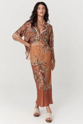 Mojave Lily Bias Skirt Amber