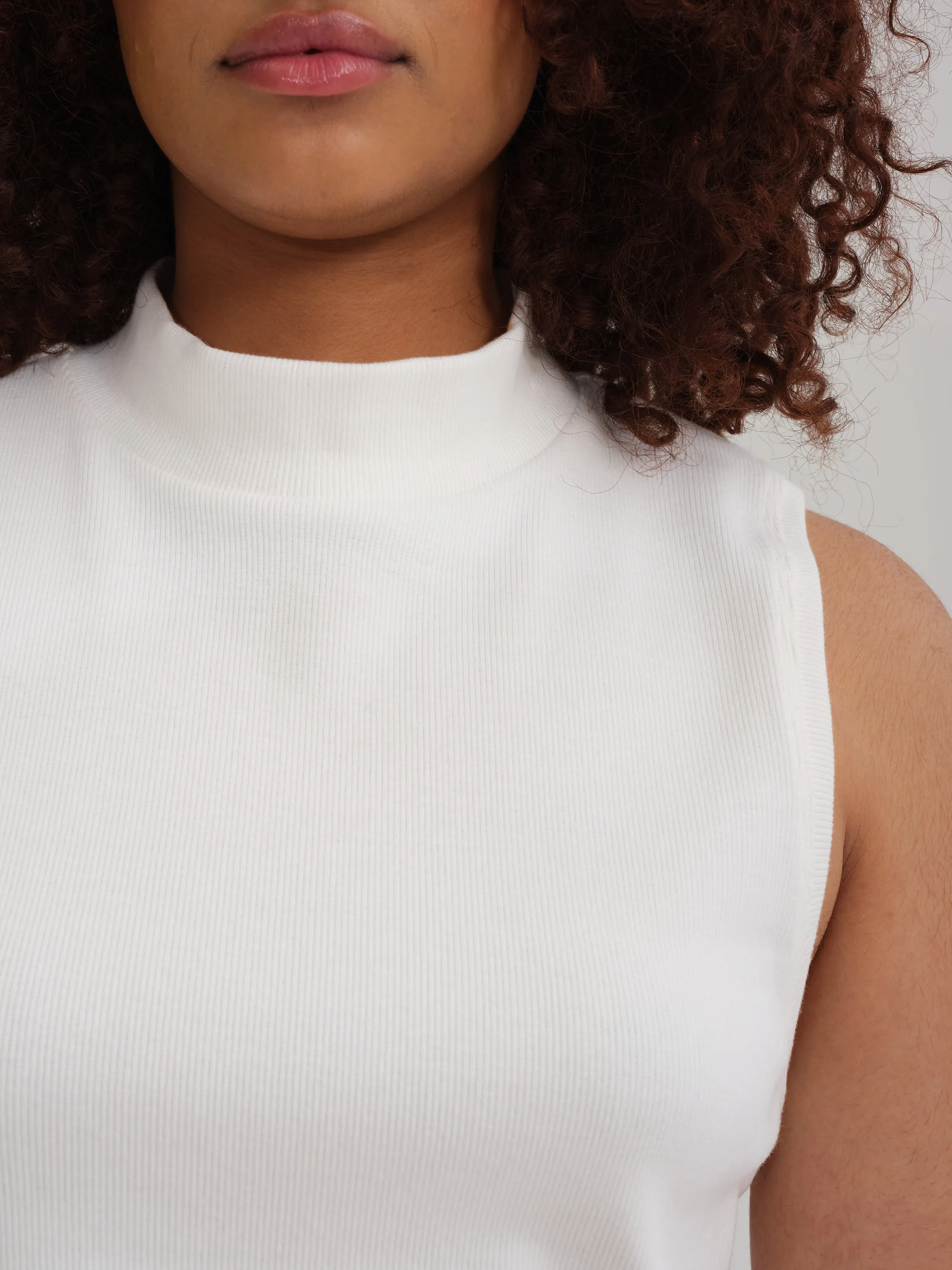 MUI MUI off-white mock neck tank