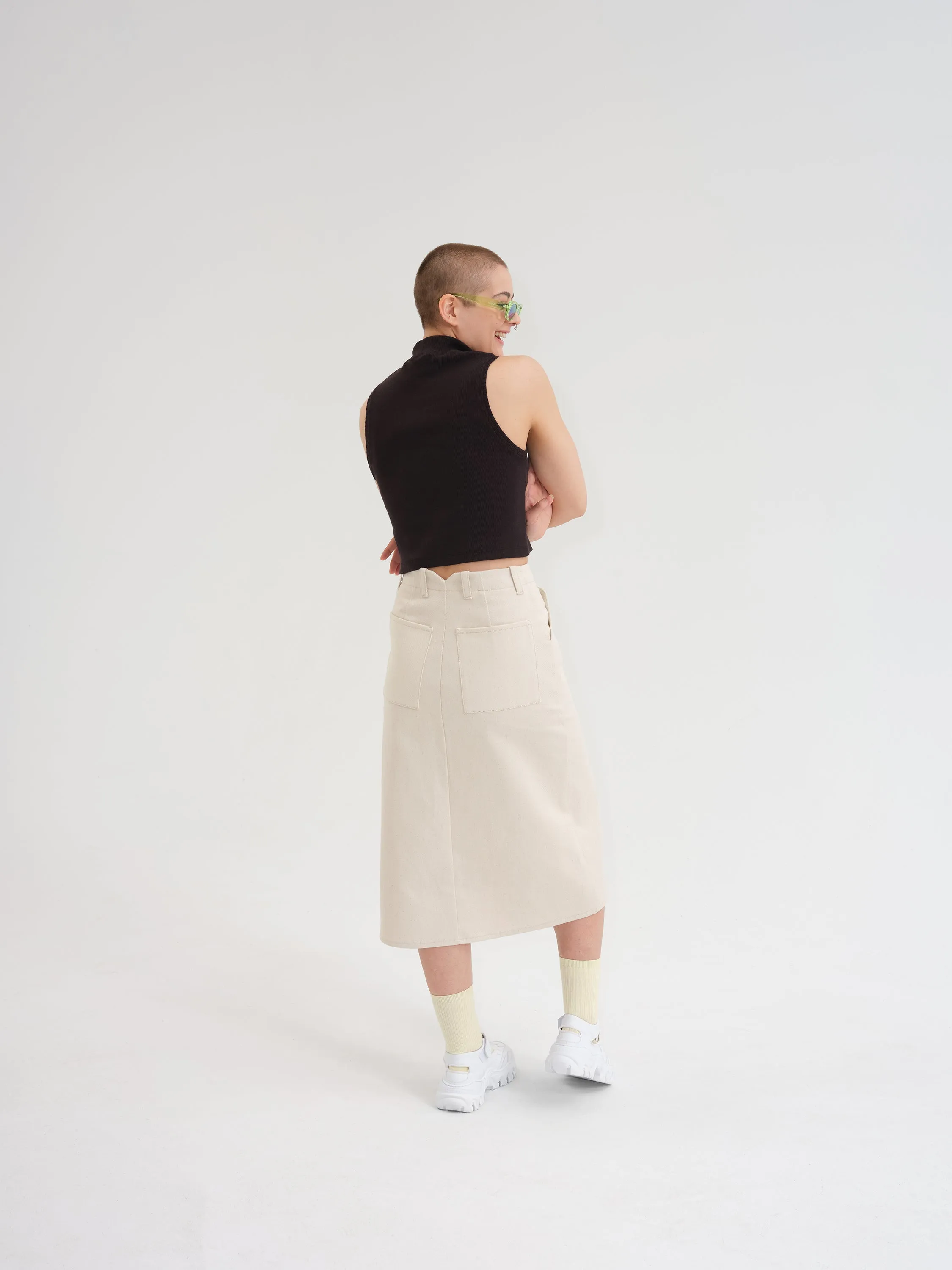 MUI MUI off-white mock neck tank