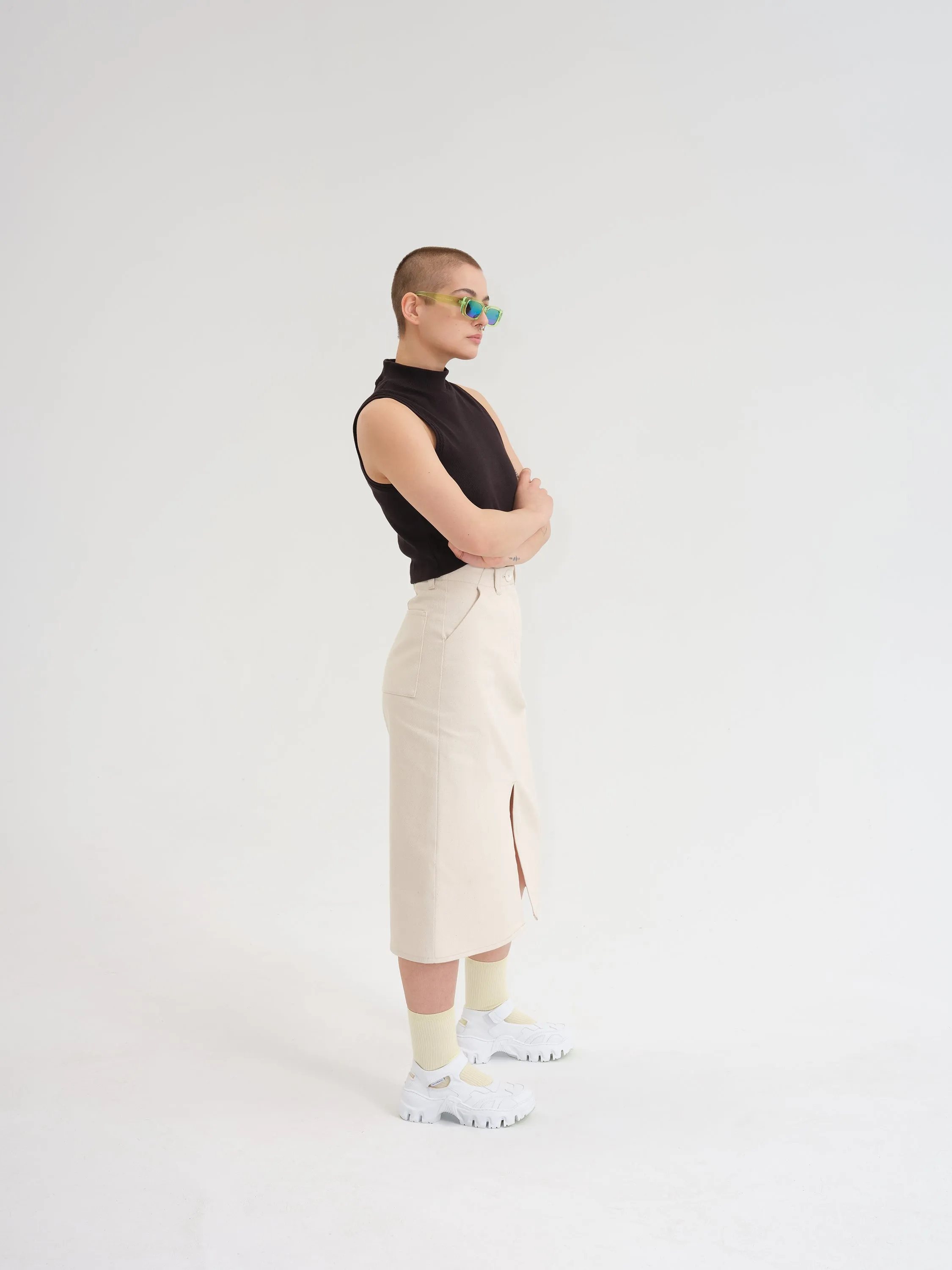 MUI MUI off-white mock neck tank