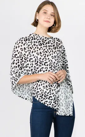 PA1C92 Animal Pattern Print Poncho