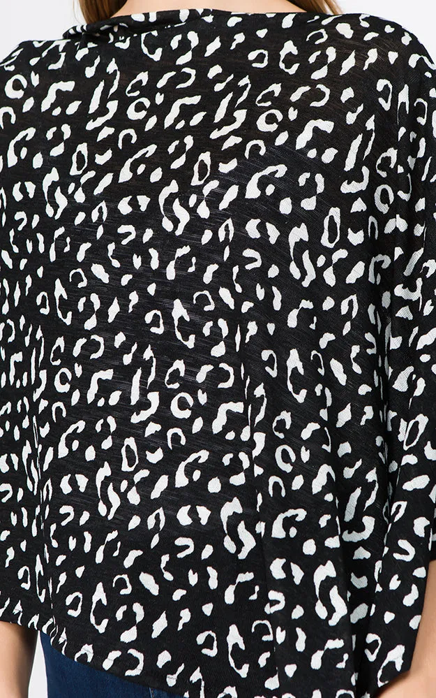 PA1C92 Animal Pattern Print Poncho