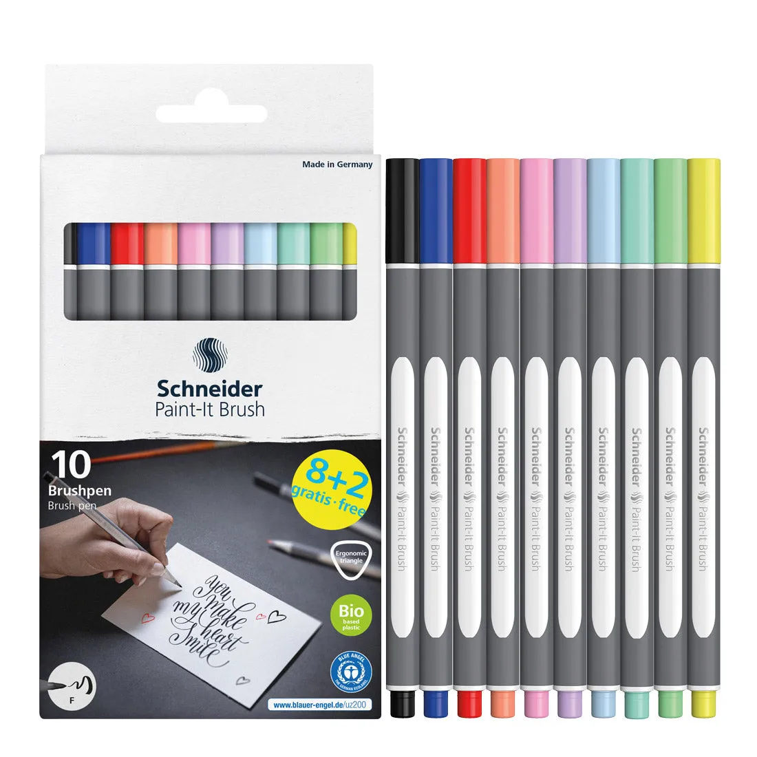 Paint-It 070 Brush Pen, Premium Tip, Flexible Fine Line Width, Wallet 10 pieces - Assorted