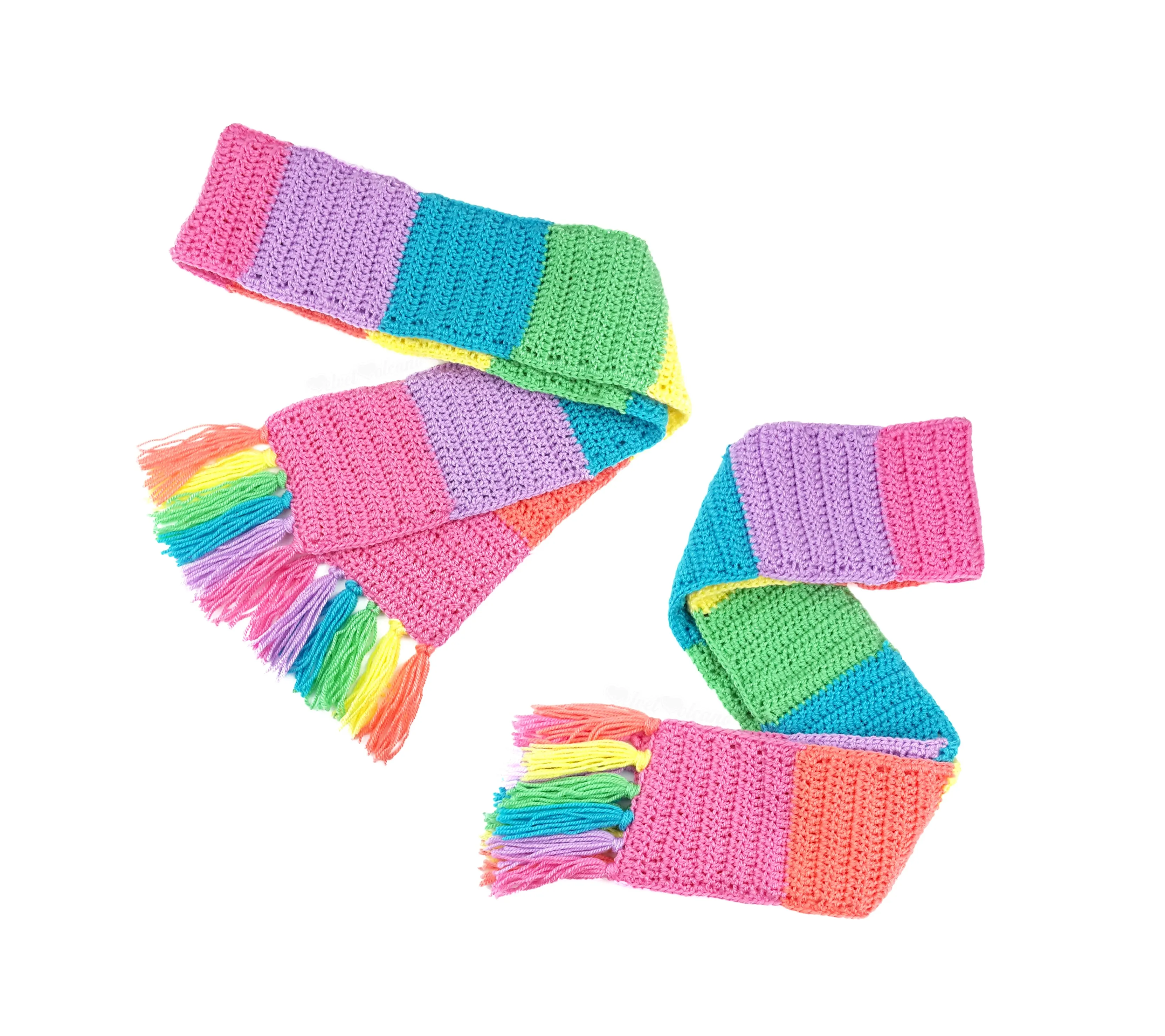 Pastel Rainbow Striped Scarf