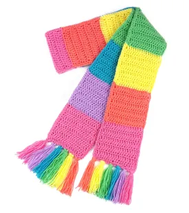Pastel Rainbow Striped Scarf