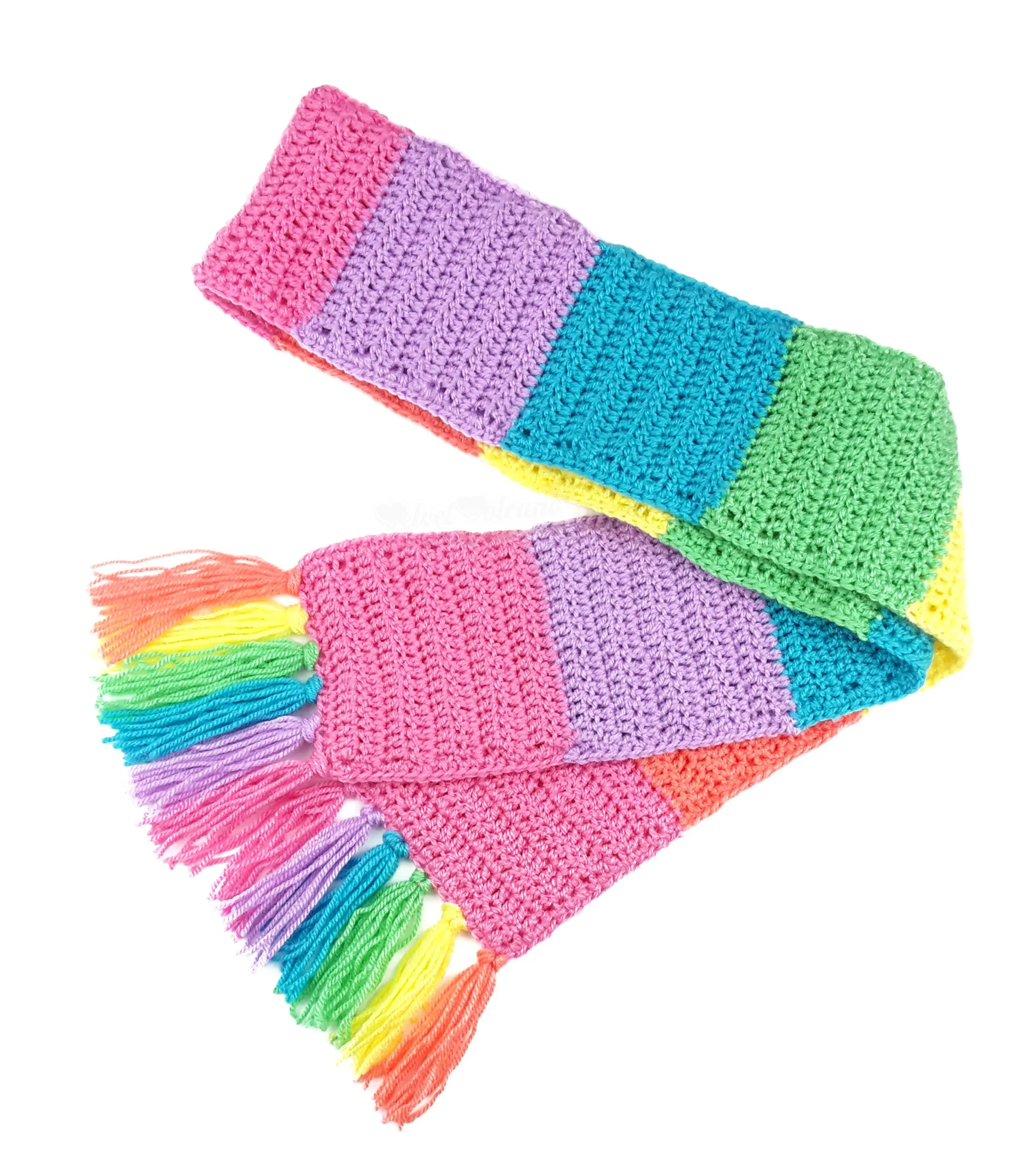 Pastel Rainbow Striped Scarf