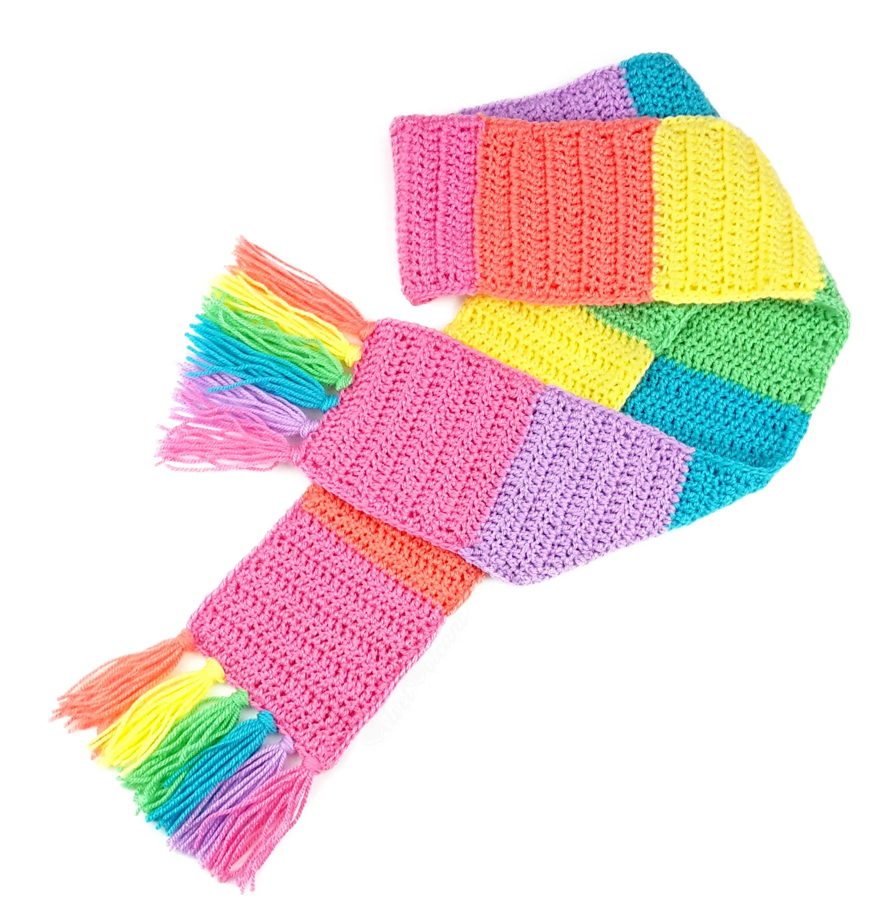 Pastel Rainbow Striped Scarf