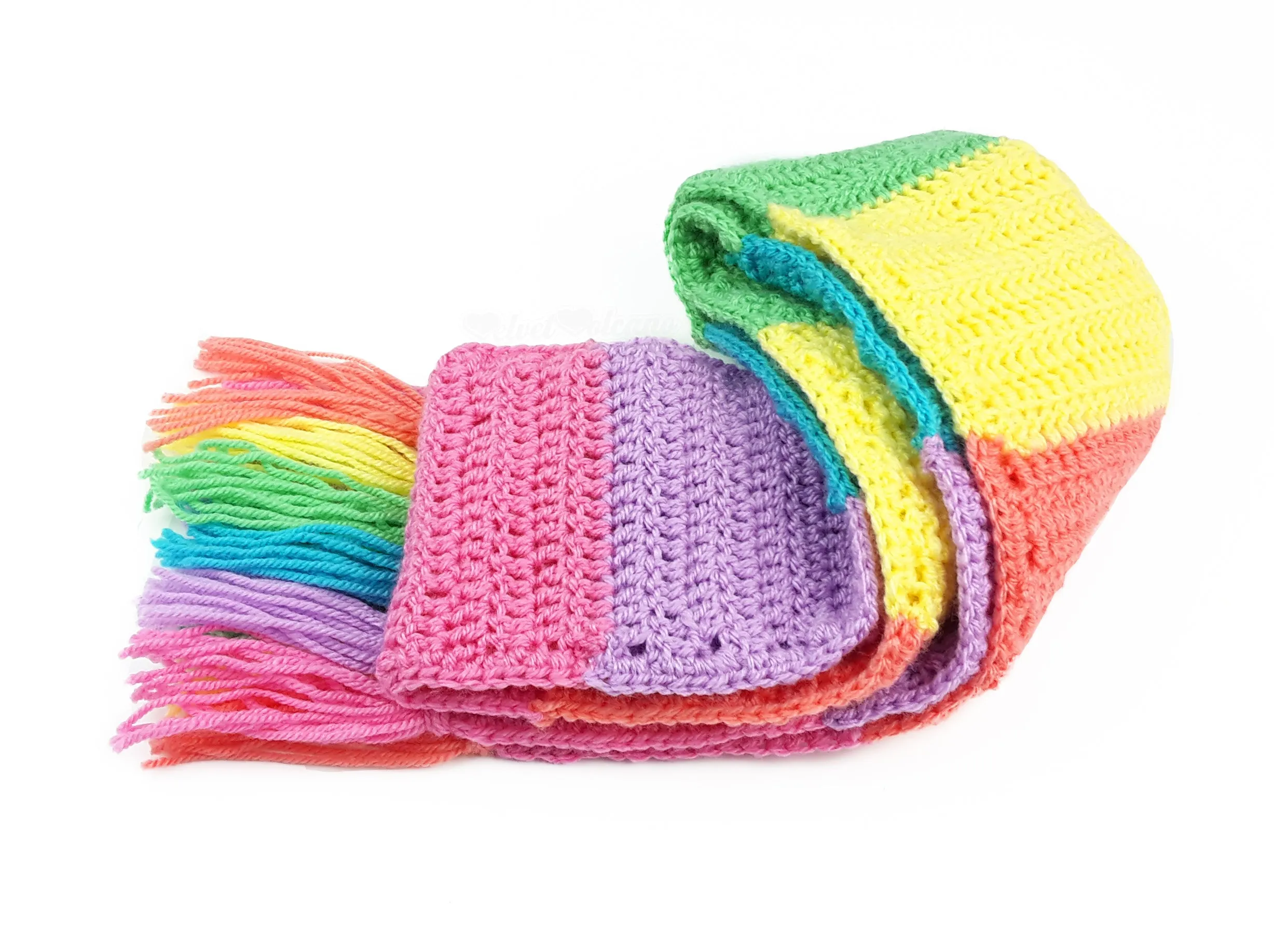 Pastel Rainbow Striped Scarf