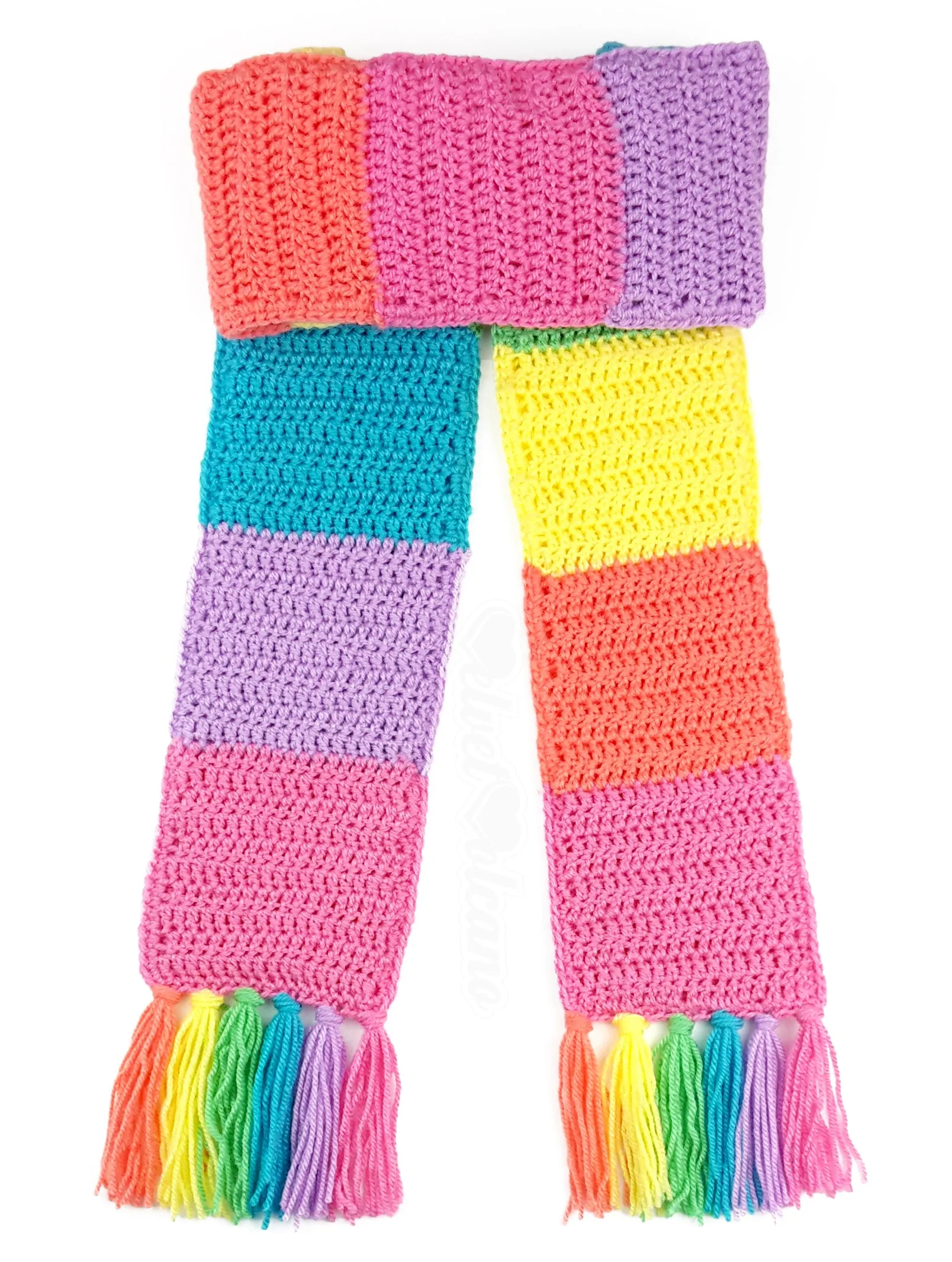 Pastel Rainbow Striped Scarf