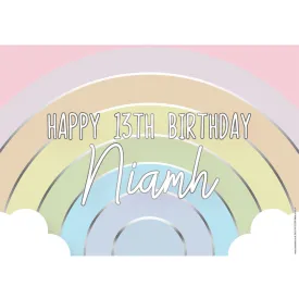 Personalised Pastel Rainbow Poster - A3