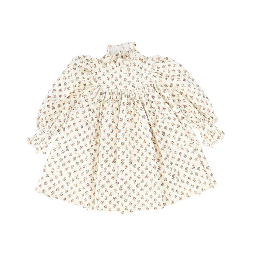 PETITE AMALIE TOFFEE FLOWER PRINT TIERED BABYDOLL DRESS
