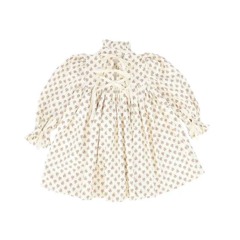 PETITE AMALIE TOFFEE FLOWER PRINT TIERED BABYDOLL DRESS
