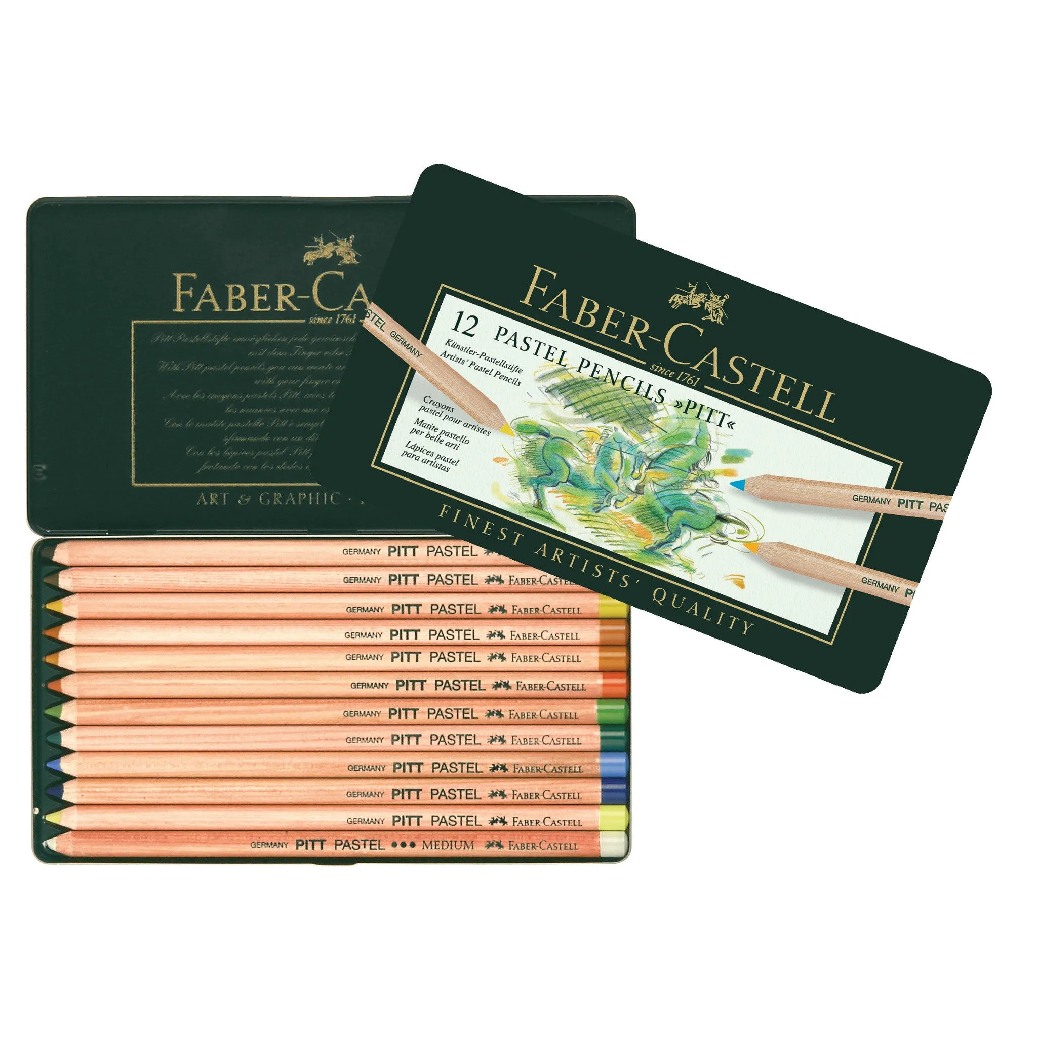 Pitt Pastel Pencils, Tin of 12 - #112112