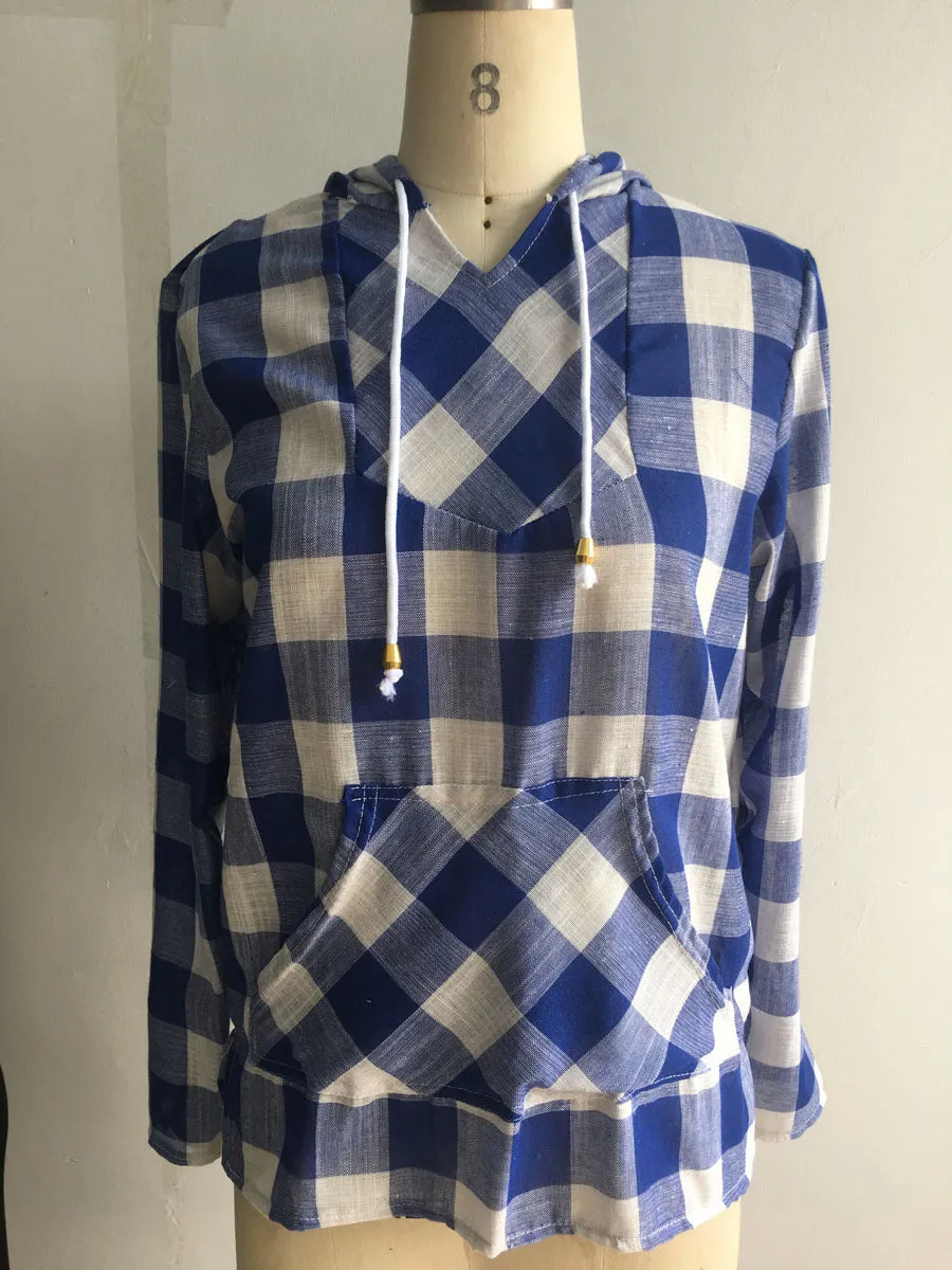 Plaid Long Sleeve Hoodie