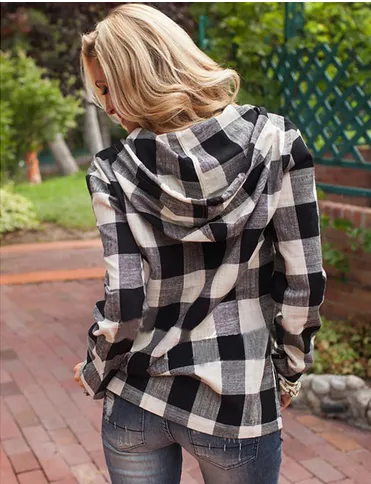 Plaid Long Sleeve Hoodie