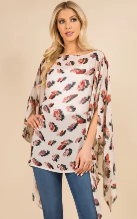PP3117 Multi Pattern Poncho Cover Up