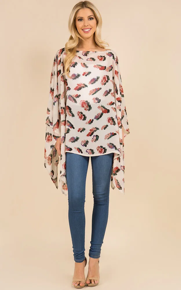 PP3117 Multi Pattern Poncho Cover Up