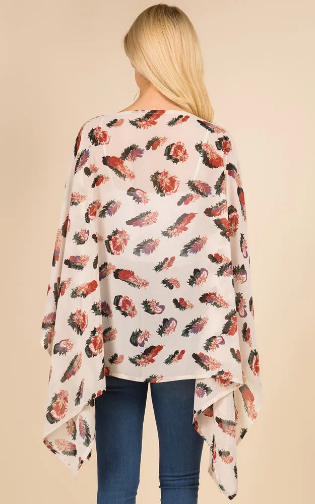 PP3117 Multi Pattern Poncho Cover Up