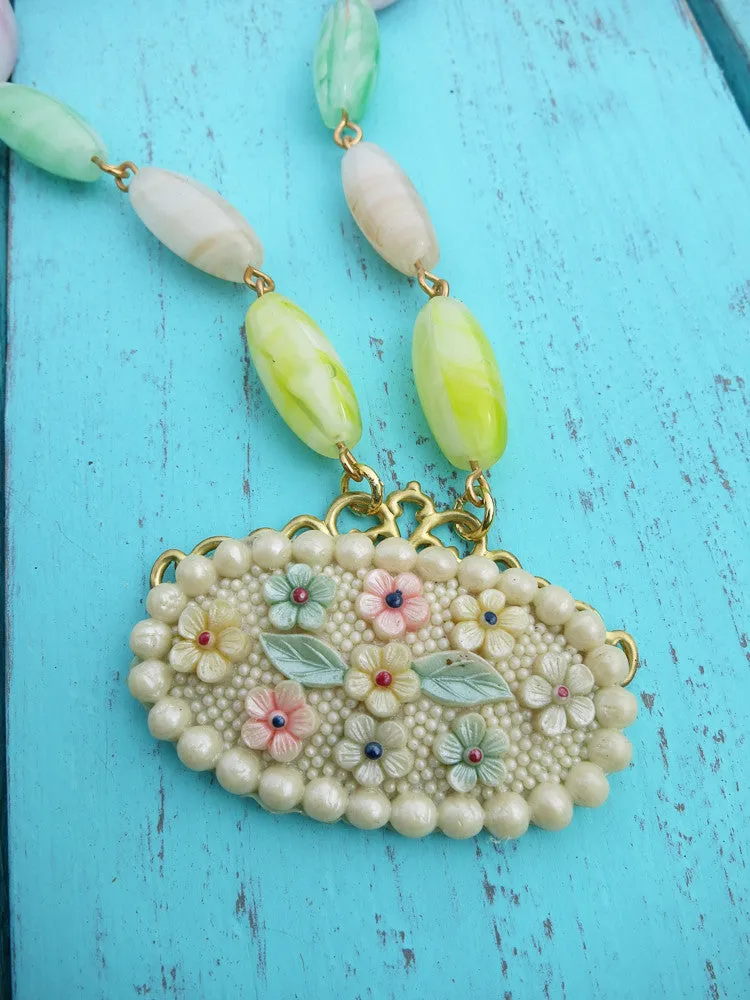 Pretty Pastel Flower Necklace
