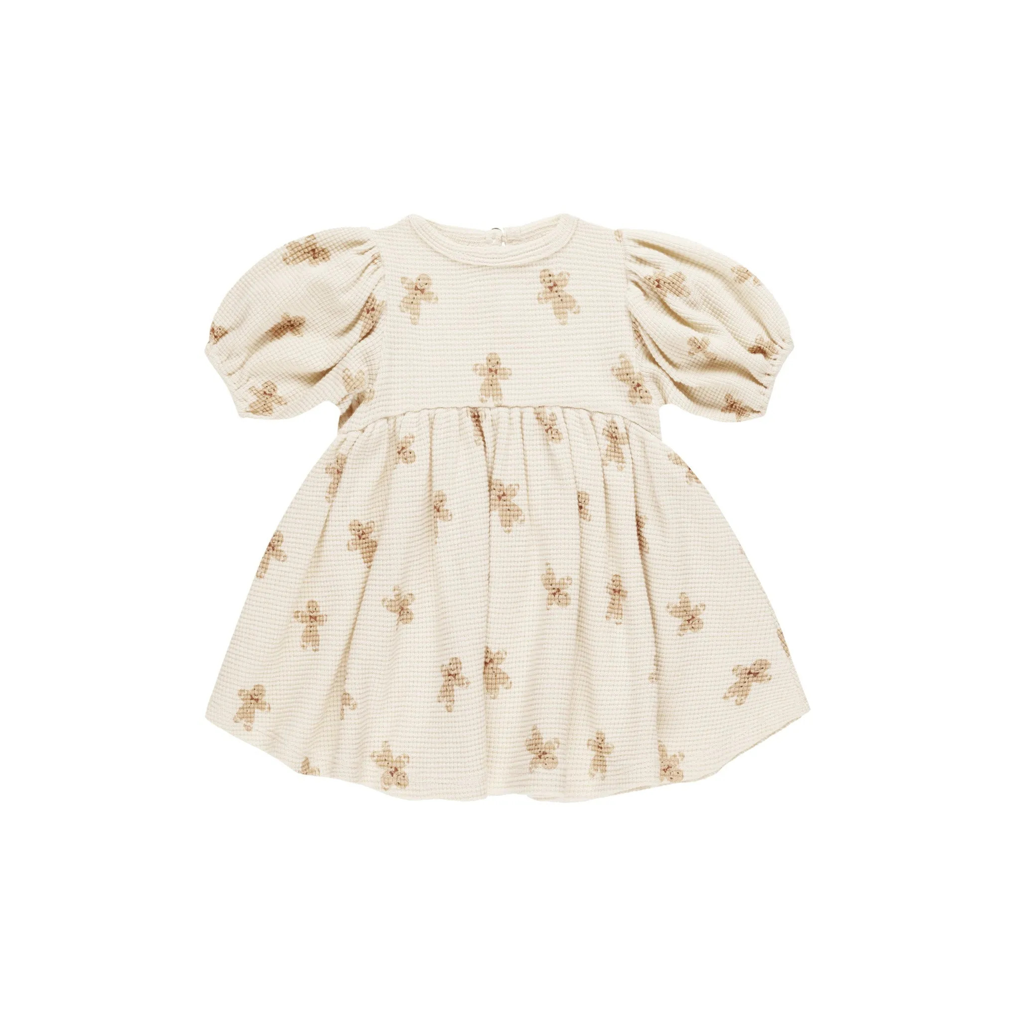 Quincy Mae Waffle Babydoll Dress - Gingerbread