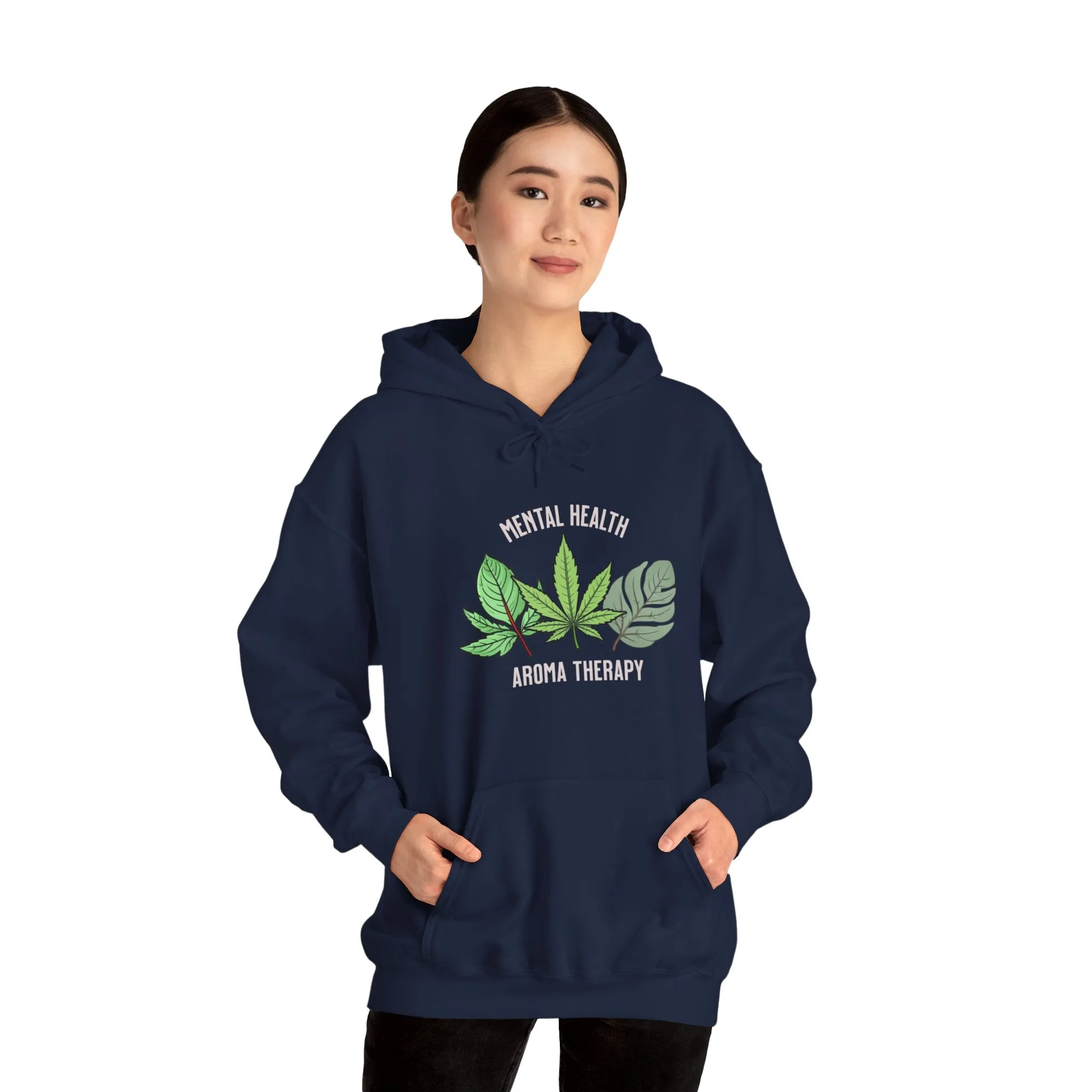"Aroma Therapy Hoodie – Lavender, Marijuana, and Eucalyptus Leaf Design" Unisex Heavy Blend™ Hooded Sweatshirt