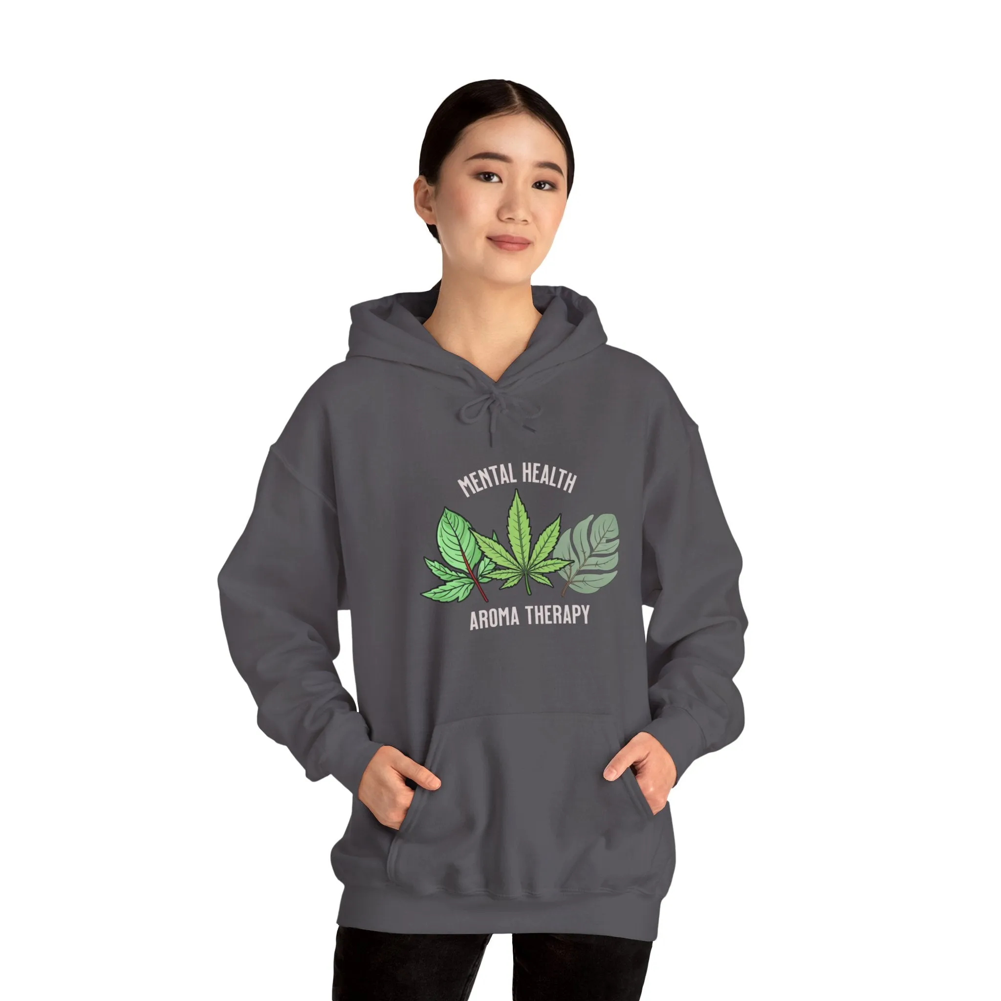 "Aroma Therapy Hoodie – Lavender, Marijuana, and Eucalyptus Leaf Design" Unisex Heavy Blend™ Hooded Sweatshirt