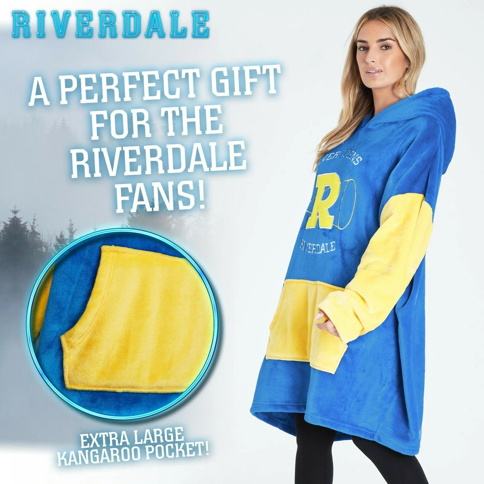 Riverdale Blanket Hoodie for Ladies, Oversized Blanket Hoodie for Women, Riverdale Gifts Blue