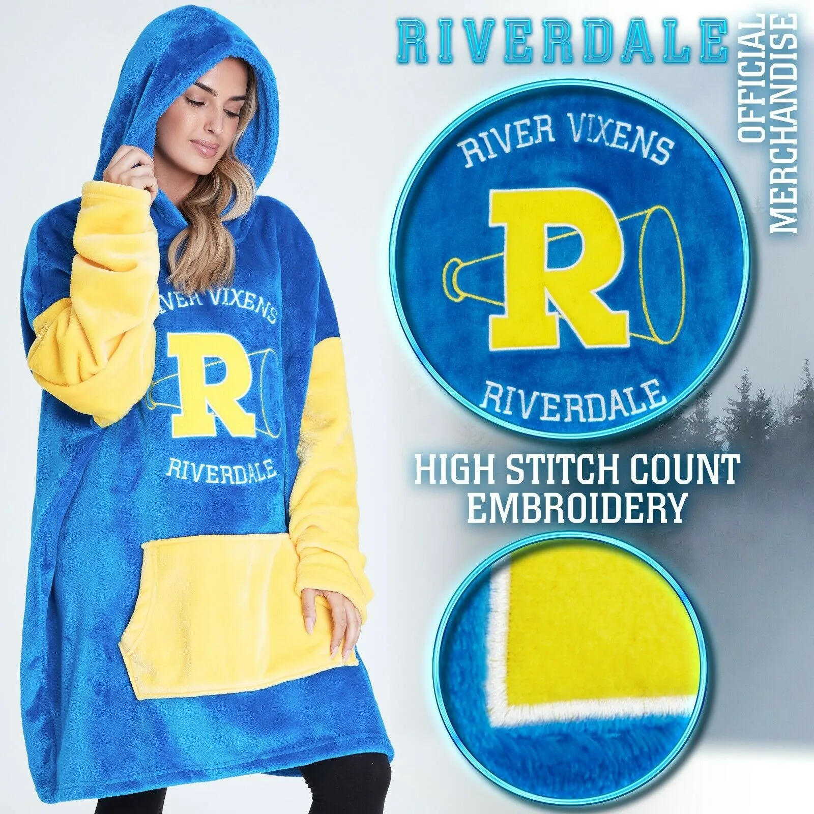 Riverdale Blanket Hoodie for Ladies, Oversized Blanket Hoodie for Women, Riverdale Gifts Blue