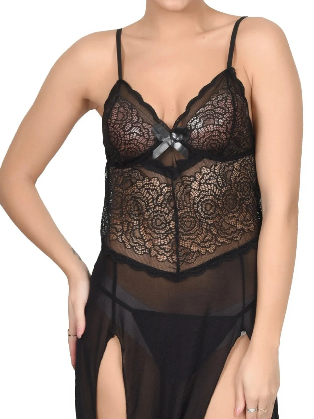 Seductive Sheer Lace Maxi Lingerie