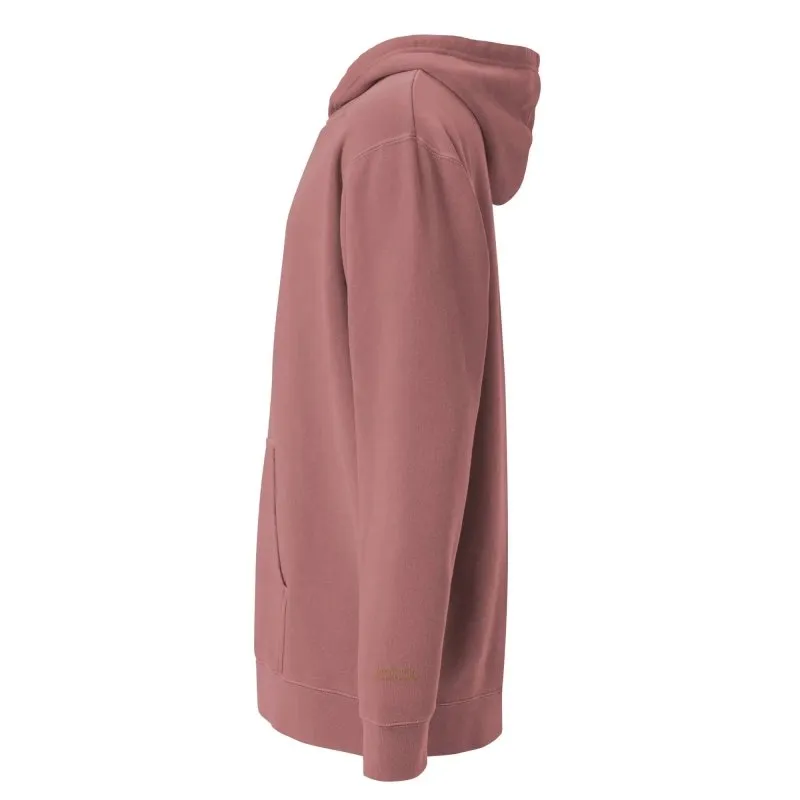 Self Love Unisex pigment-dyed hoodie with Old Gold Embroidery | fashion hoodie