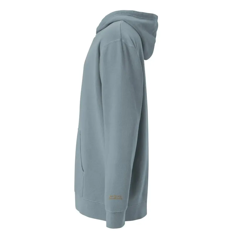 Self Love Unisex pigment-dyed hoodie with Old Gold Embroidery | fashion hoodie