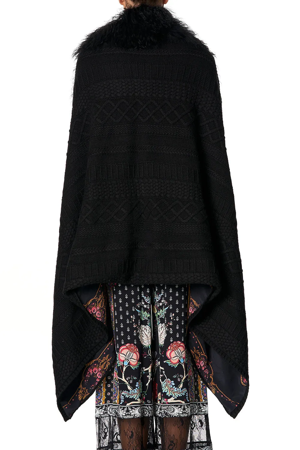 SHEARLING CAPE WITH LINING HAUTE PROVINCIAL