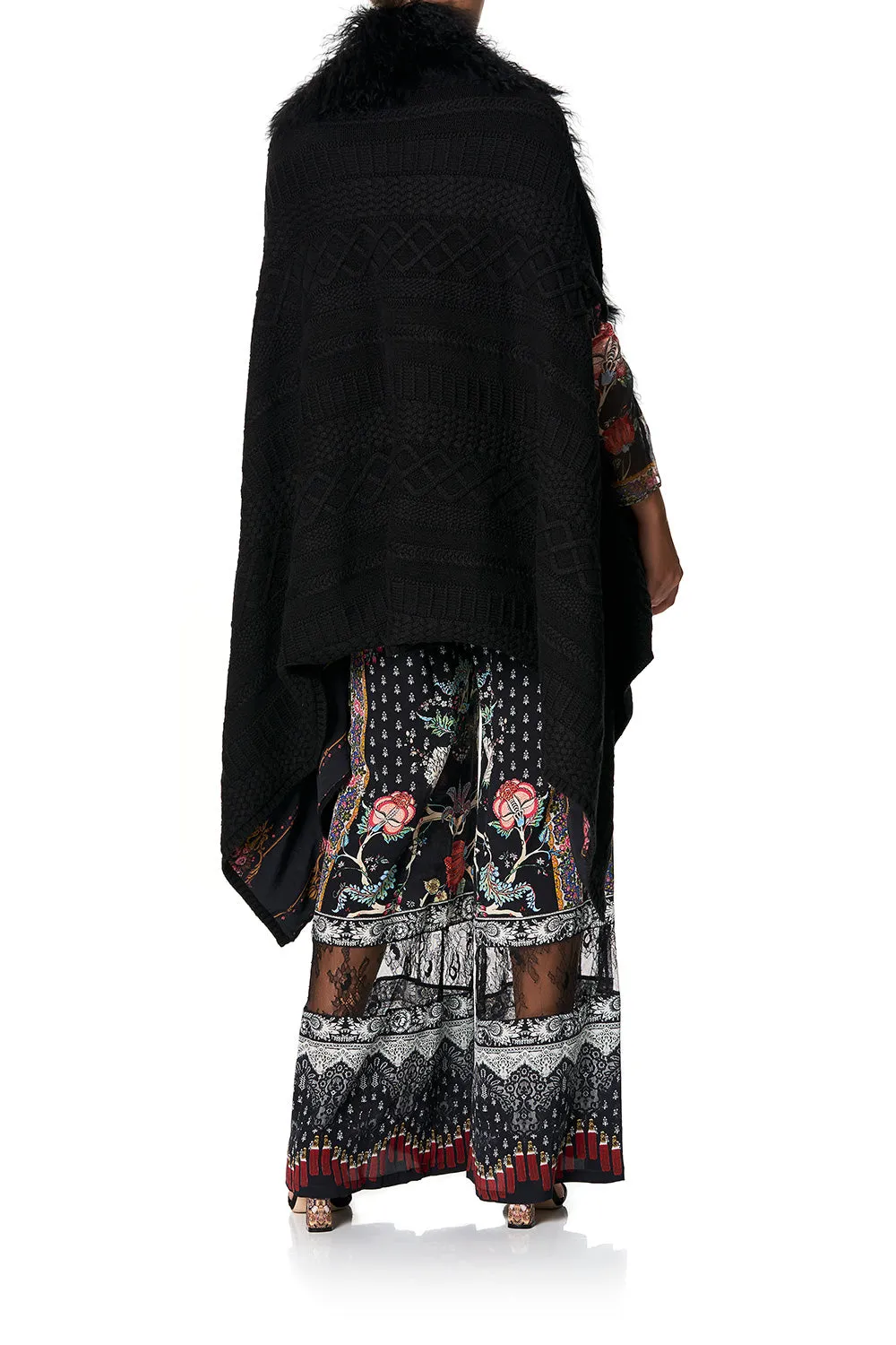 SHEARLING CAPE WITH LINING HAUTE PROVINCIAL