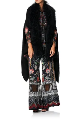 SHEARLING CAPE WITH LINING HAUTE PROVINCIAL