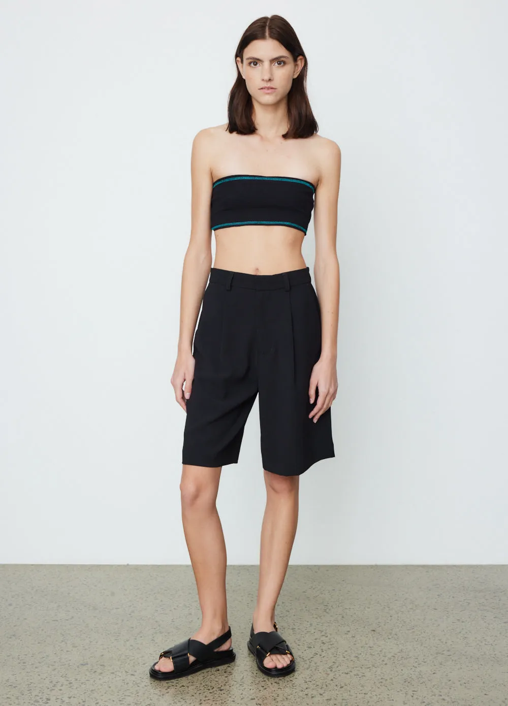Slim Rib Tubular Crop Tank