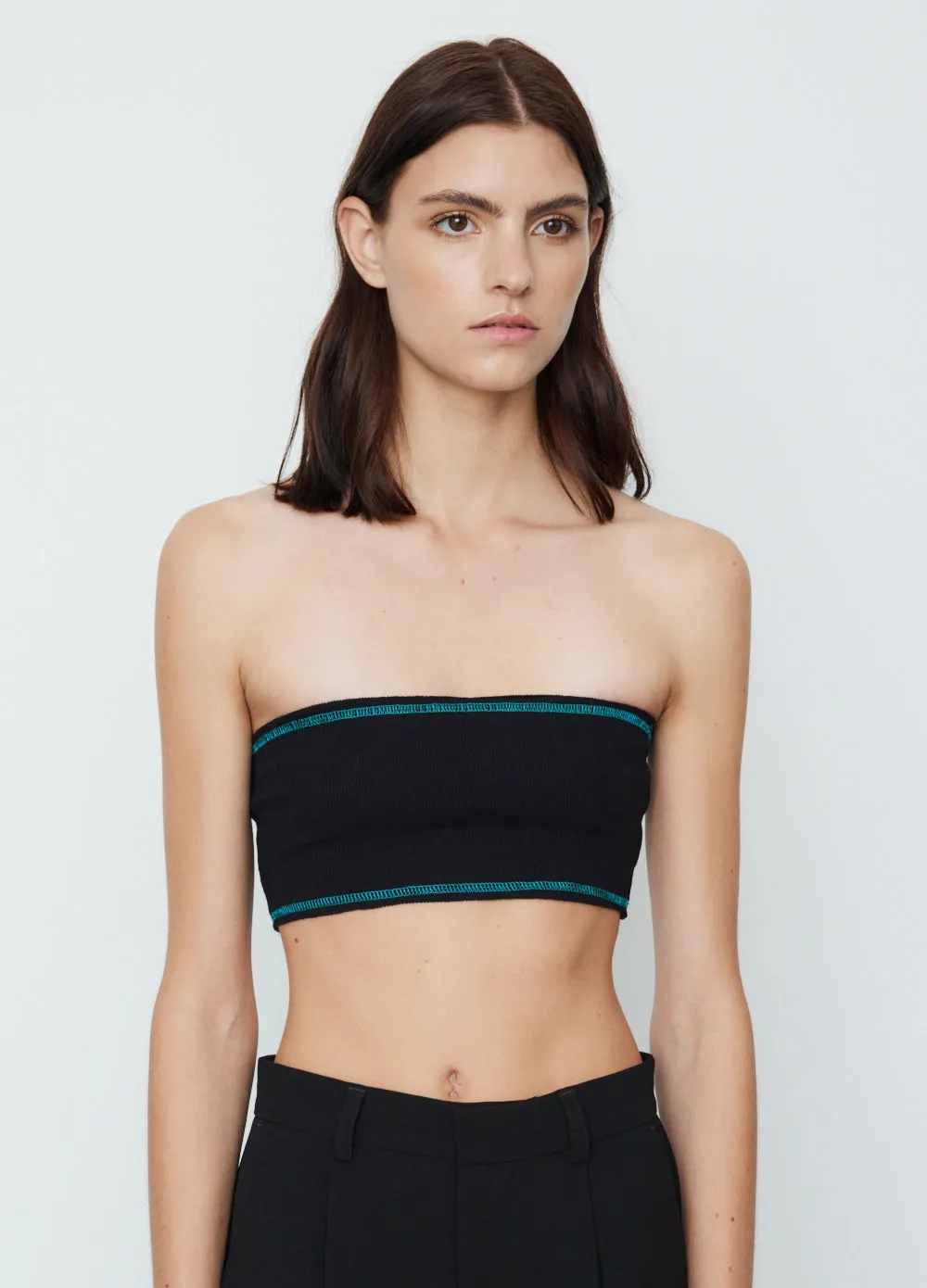 Slim Rib Tubular Crop Tank