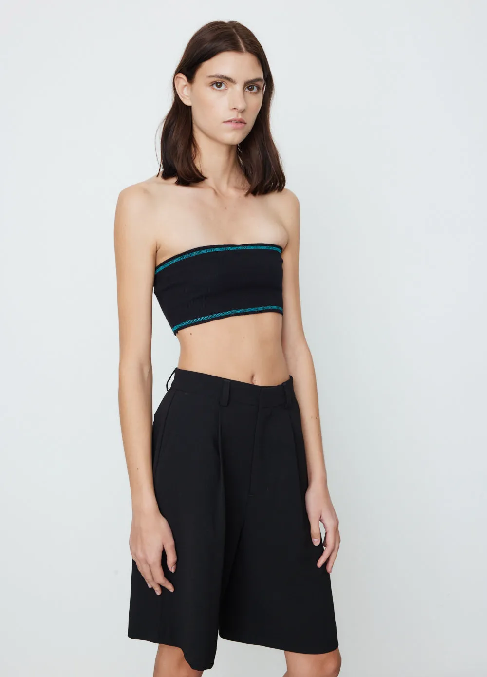 Slim Rib Tubular Crop Tank