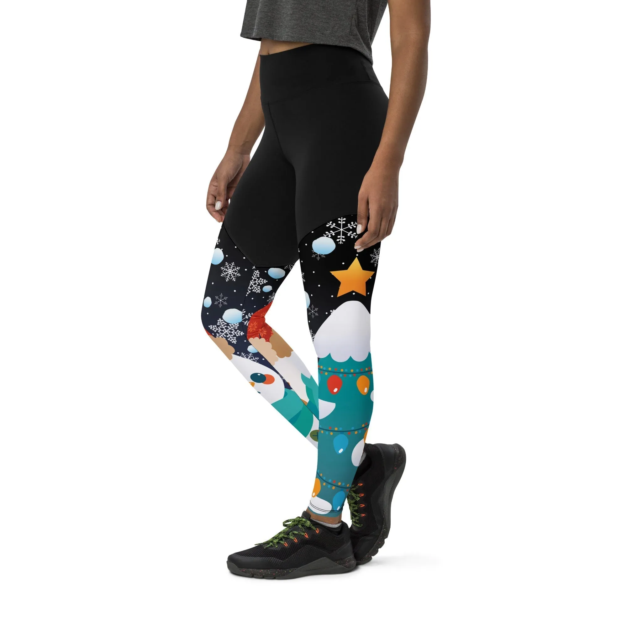 Snowy Christmas Compression Leggings
