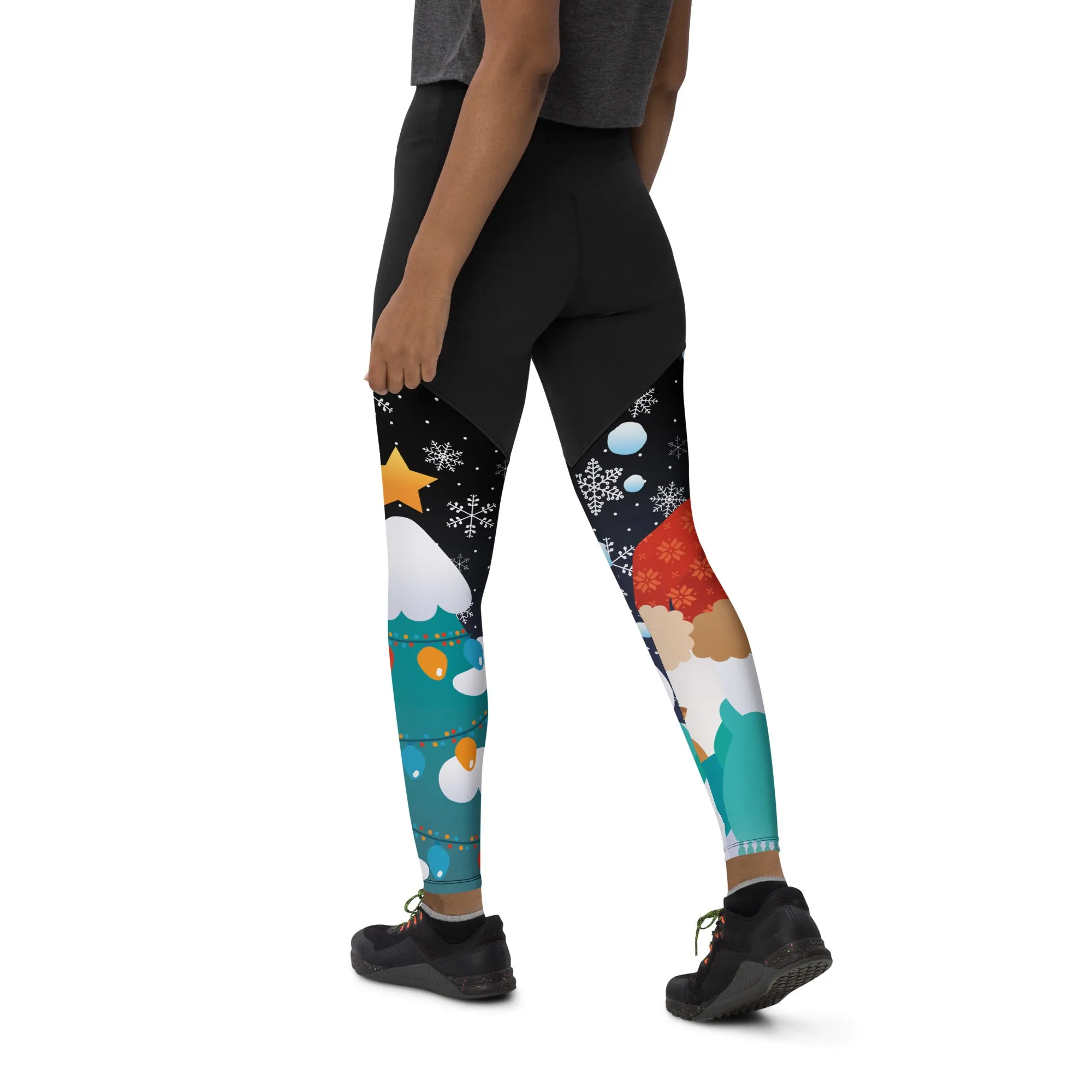 Snowy Christmas Compression Leggings