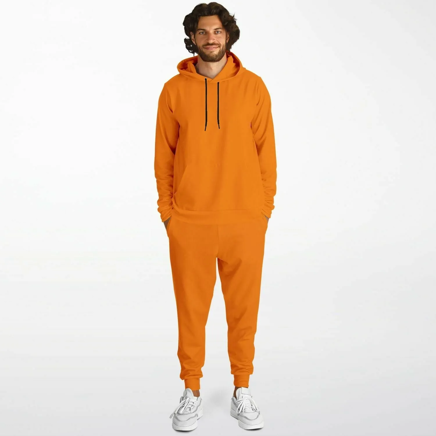 Solid Orange Women's Hoodie and Jogger Set