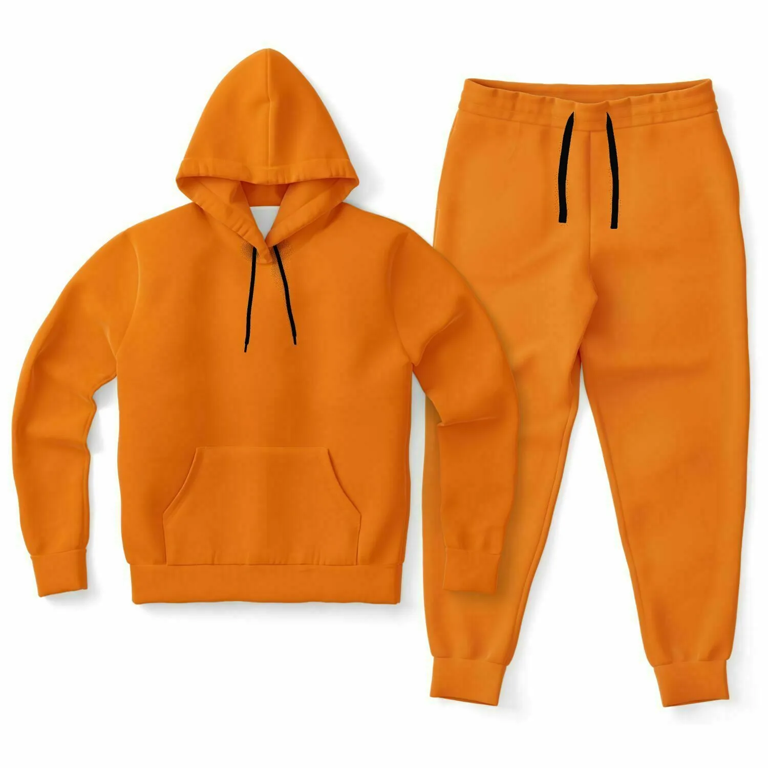 Solid Orange Women's Hoodie and Jogger Set