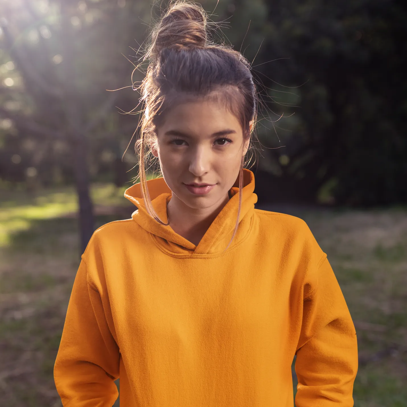 Solid Orange Women's Hoodie and Jogger Set