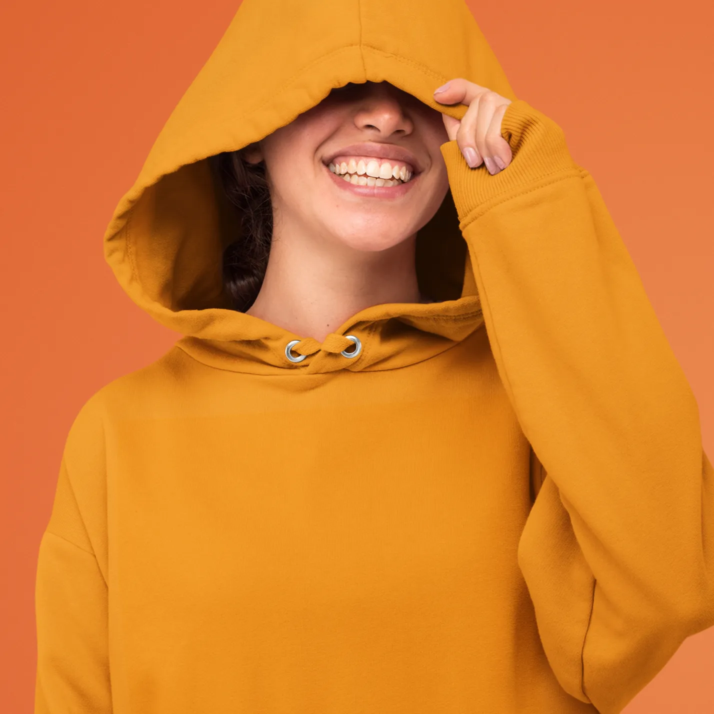 Solid Orange Women's Hoodie and Jogger Set
