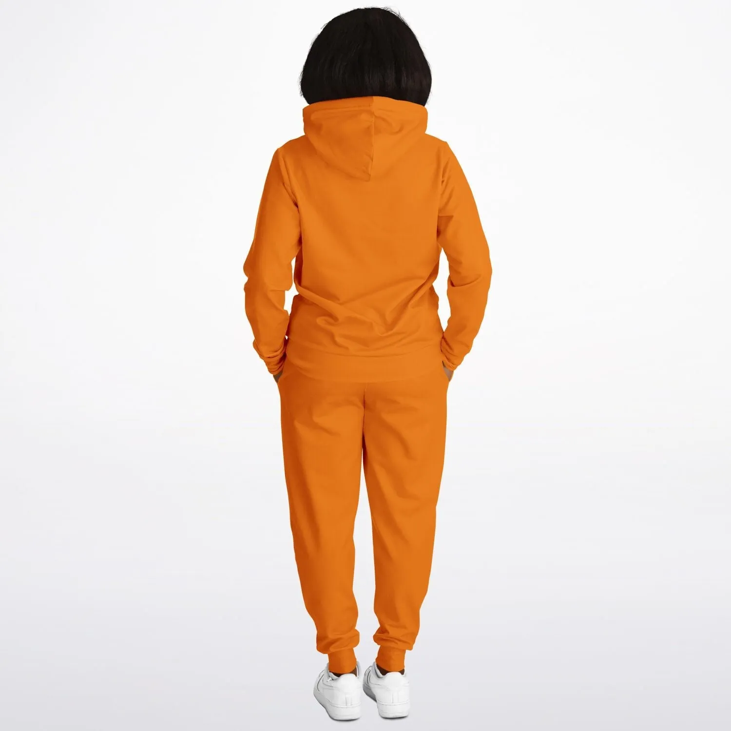 Solid Orange Women's Hoodie and Jogger Set